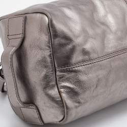 Pre Owned Givenchy Silver Leather Zip Duffle Bag