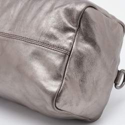 Pre Owned Givenchy Silver Leather Zip Duffle Bag