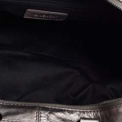 Pre Owned Givenchy Silver Leather Zip Duffle Bag