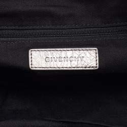 Pre Owned Givenchy Silver Leather Zip Duffle Bag