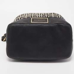 Pre Owned Givenchy Black/Grey Monogram Canvas and Leather Hobo