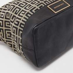 Pre Owned Givenchy Black/Grey Monogram Canvas and Leather Hobo