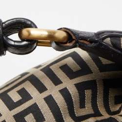 Pre Owned Givenchy Black/Grey Monogram Canvas and Leather Hobo