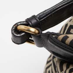 Pre Owned Givenchy Black/Grey Monogram Canvas and Leather Hobo