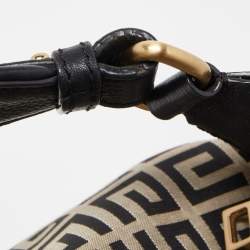 Pre Owned Givenchy Black/Grey Monogram Canvas and Leather Hobo