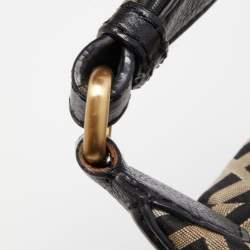 Pre Owned Givenchy Black/Grey Monogram Canvas and Leather Hobo