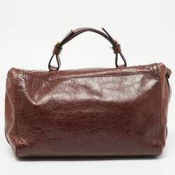 Givenchy Dark Brown Leather Buckle Flap Top Handle Bag