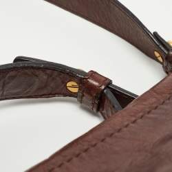 Givenchy Dark Brown Leather Buckle Flap Top Handle Bag