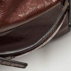 Givenchy Dark Brown Leather Buckle Flap Top Handle Bag