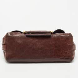 Givenchy Dark Brown Leather Buckle Flap Top Handle Bag