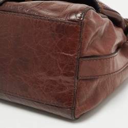 Givenchy Dark Brown Leather Buckle Flap Top Handle Bag