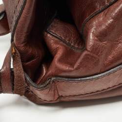 Givenchy Dark Brown Leather Buckle Flap Top Handle Bag