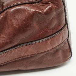 Givenchy Dark Brown Leather Buckle Flap Top Handle Bag