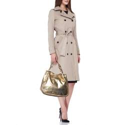 Givenchy Gold Monogram Leather Hobo
