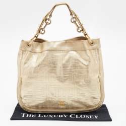 Givenchy Gold Monogram Leather Hobo