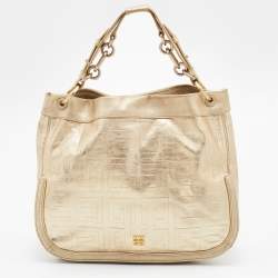 Givenchy Gold Monogram Leather Hobo