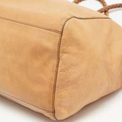 Givenchy Beige Embossed Leather Braided Handle Tote