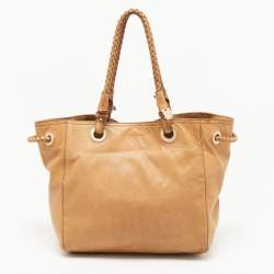 Givenchy Beige Embossed Leather Braided Handle Tote