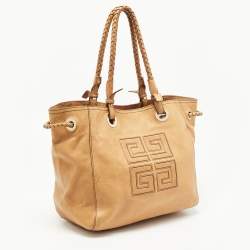 Givenchy Beige Embossed Leather Braided Handle Tote