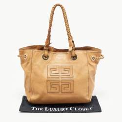 Givenchy Beige Embossed Leather Braided Handle Tote