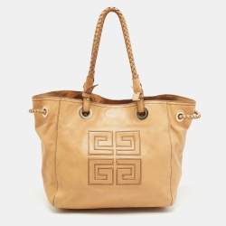 Givenchy Beige Embossed Leather Braided Handle Tote