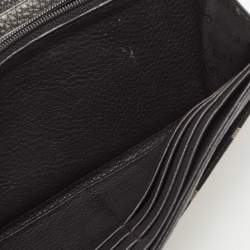 Pre Owned Givenchy Black Monogram Canvas and Leather Flap Continental Wallet