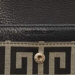 Pre Owned Givenchy Black Monogram Canvas and Leather Flap Continental Wallet