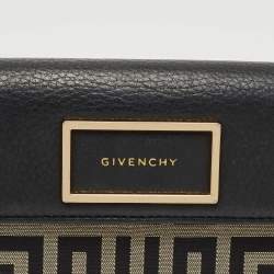 Pre Owned Givenchy Black Monogram Canvas and Leather Flap Continental Wallet