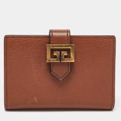 Pre Owned Givenchy Brown Leather GV3 Card Holder