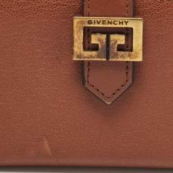 Pre Owned Givenchy Brown Leather GV3 Card Holder