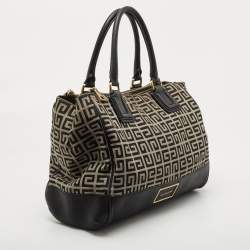 Givenchy Black/White Monogram Canvas and Leather Double Zip Tote