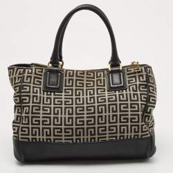 Givenchy Black/White Monogram Canvas and Leather Double Zip Tote