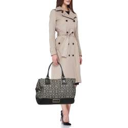 Givenchy Black/White Monogram Canvas and Leather Double Zip Tote