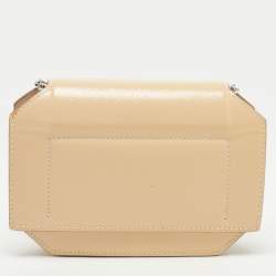 Givenchy Beige Patent Leather Bow Cut Chain Clutch
