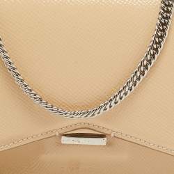 Givenchy Beige Patent Leather Bow Cut Chain Clutch