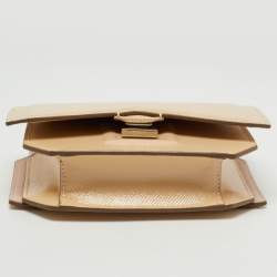 Givenchy Beige Patent Leather Bow Cut Chain Clutch