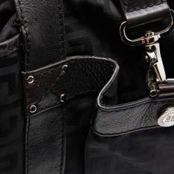 Pre Owned Givenchy Black Signature Nylon and Leather Zip Satchel