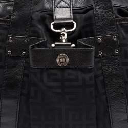 Pre Owned Givenchy Black Signature Nylon and Leather Zip Satchel