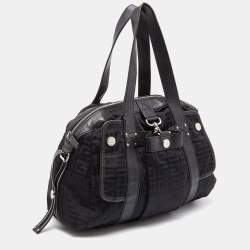 Pre Owned Givenchy Black Signature Nylon and Leather Zip Satchel