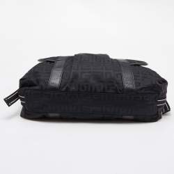 Pre Owned Givenchy Black Signature Nylon and Leather Zip Satchel