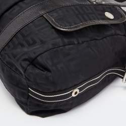 Pre Owned Givenchy Black Signature Nylon and Leather Zip Satchel