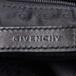 Pre Owned Givenchy Black Signature Nylon and Leather Front Zip Hobo