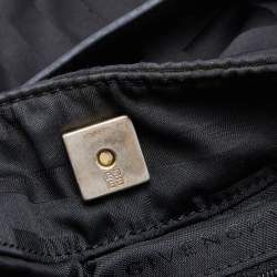 Pre Owned Givenchy Black Signature Nylon and Leather Front Zip Hobo