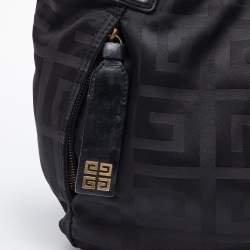 Pre Owned Givenchy Black Signature Nylon and Leather Front Zip Hobo