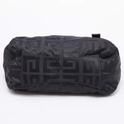 Pre Owned Givenchy Black Signature Nylon and Leather Front Zip Hobo