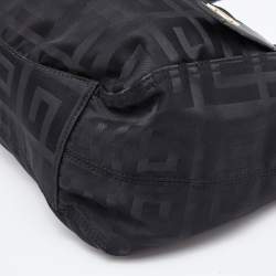 Pre Owned Givenchy Black Signature Nylon and Leather Front Zip Hobo