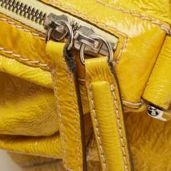 Pre Owned Givenchy Yellow Patent Leather Nightingale Satchel