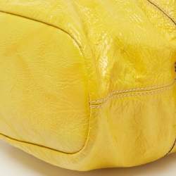 Pre Owned Givenchy Yellow Patent Leather Nightingale Satchel