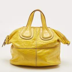 Pre Owned Givenchy Yellow Patent Leather Nightingale Satchel