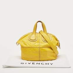 Pre Owned Givenchy Yellow Patent Leather Nightingale Satchel